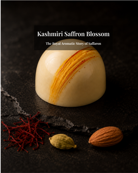 Kashmiri Saffron Blossom Bonbon | Handmade White Chocolate Truffle